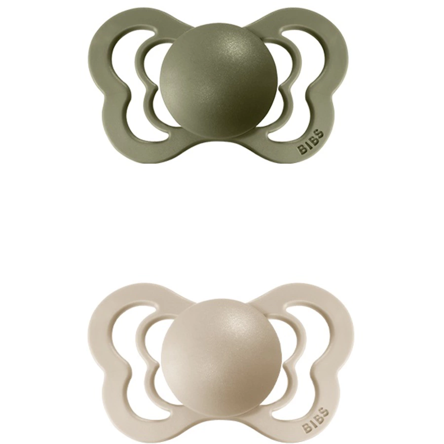 BIBS® Schnuller Couture Olive  Vanilla Latex 6-36 Monate, 2 Stk.