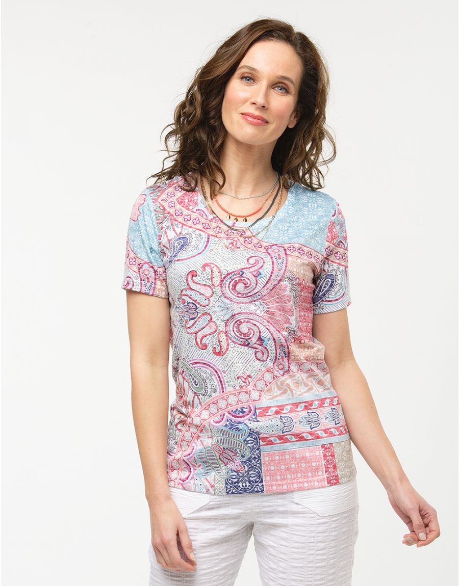 T-shirt bleu imprimé