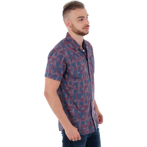 Jack & Jones - 12152574 JPRBYSON SHIRT SS ONE POCKET MOOD INDIGO SLIM FIT Azul