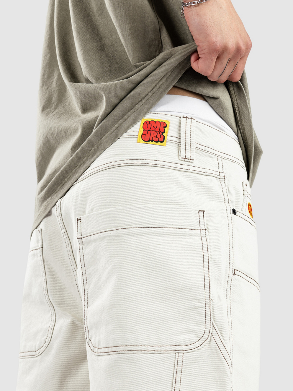 Empyre Double Knee Sk8 Shorts off white