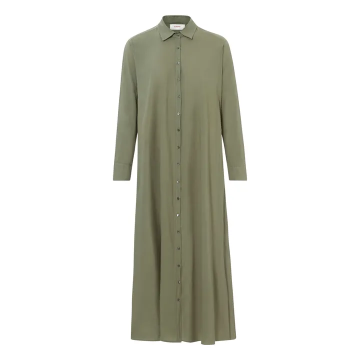 Xirena Robe Boden Popeline de Coton | Vert kaki