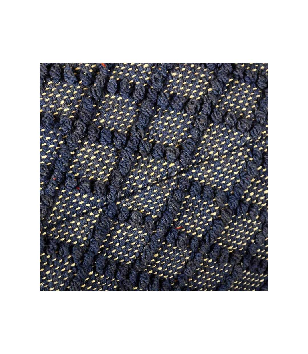 Paris Prix - Pouf Tissu Imprimé belgia 40cm Bleu