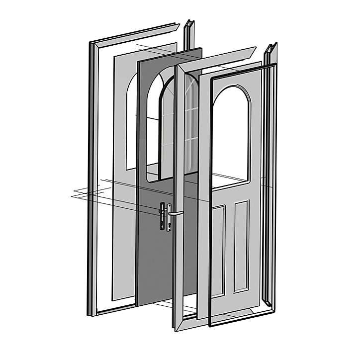 Porte d'entrée FORTIA pvc blanc RAL 9003 Ameglia 97 x h.219 cm poussant gauche