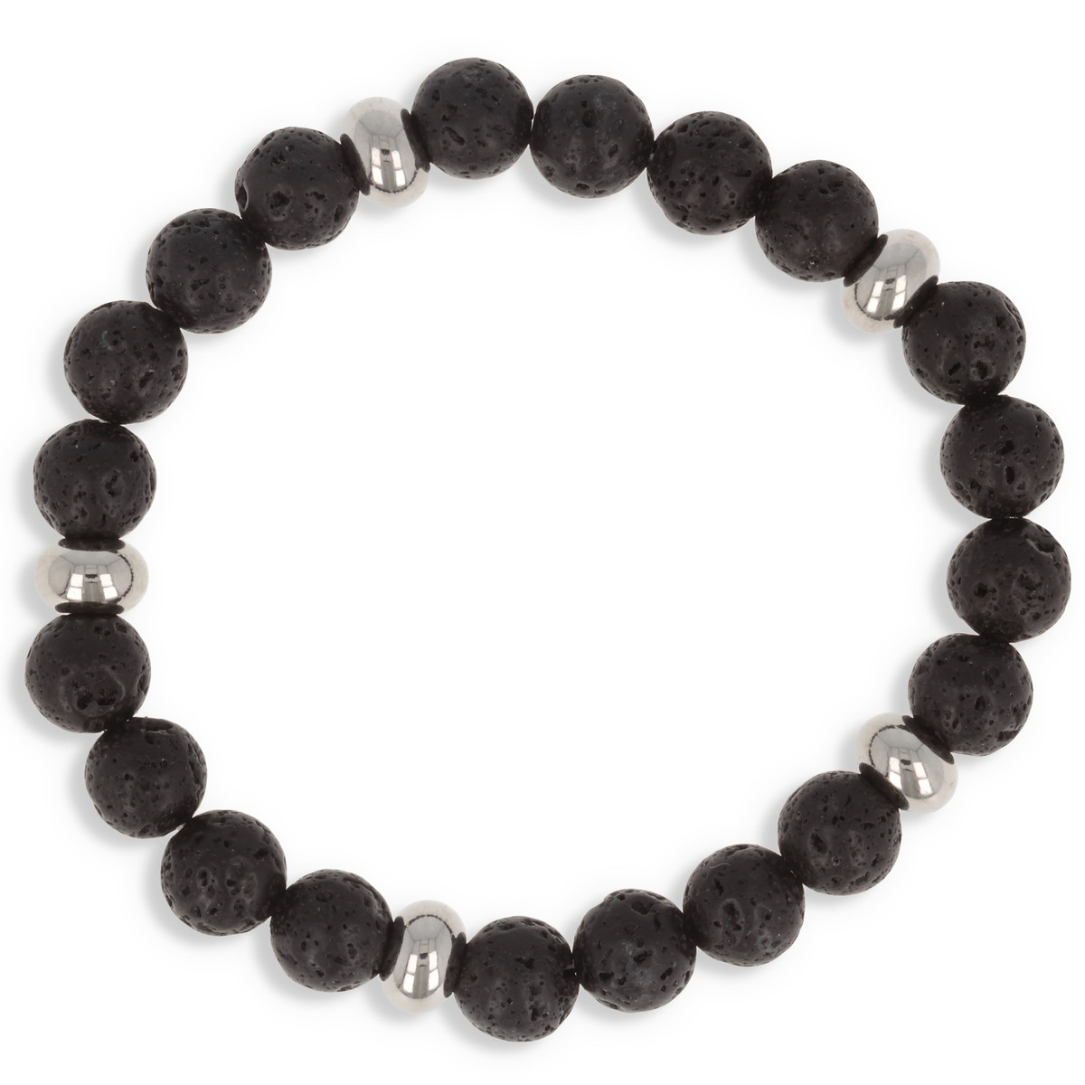 Bracelet élastique 60MM en pierre naturelle pierre volcanique et séparation en acier