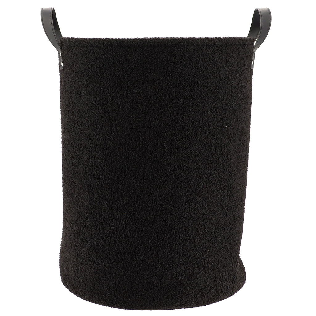 Panière linge bouclette noir 52x40cm