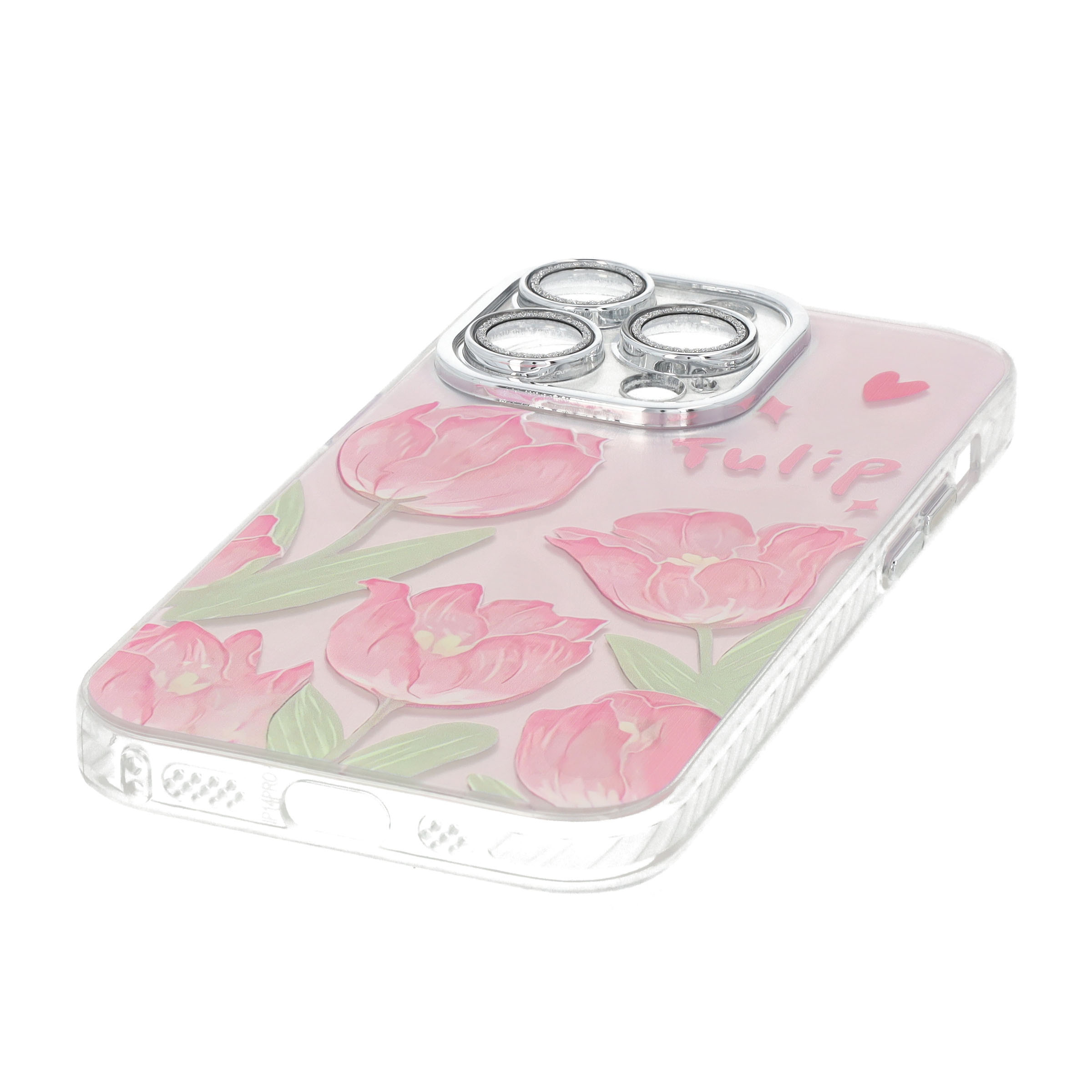 iPhone 14 Pro Gummi Hülle Air Cushion Fallschutz - Tulpen