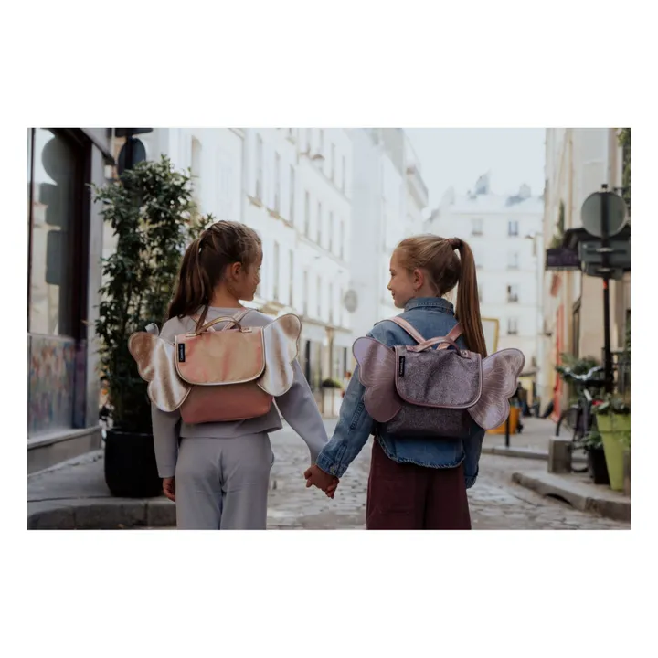 Caramel & Cie Cartable Papillon Paillette | Corail