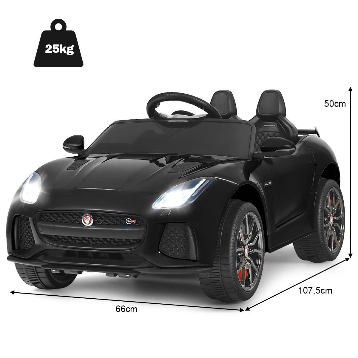 Carrinho elétrico infantil COSTWAY Jaguar, com histórias e música.