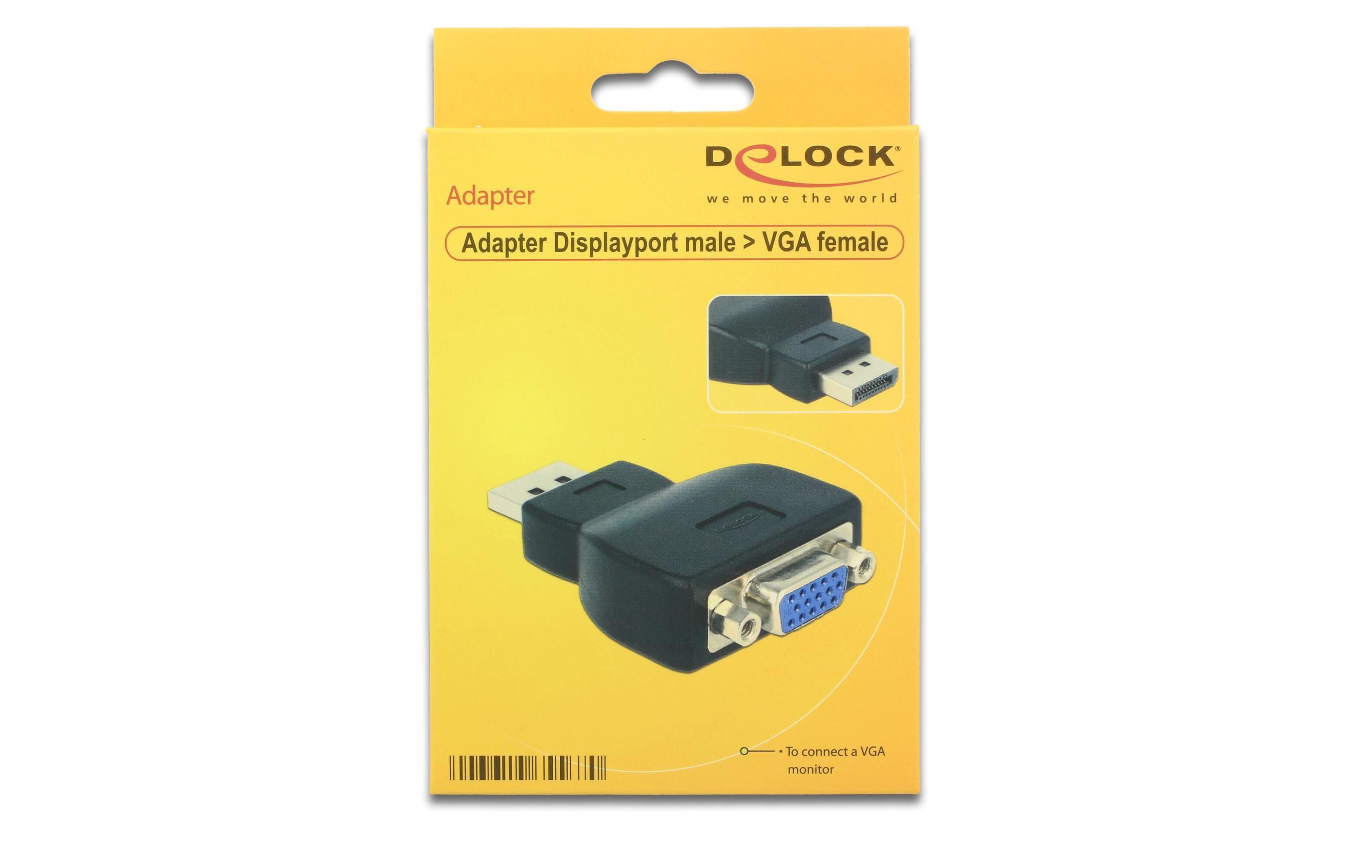 Adapter Displayport - VGA SchwarzDisplayport zu VGA Adapter