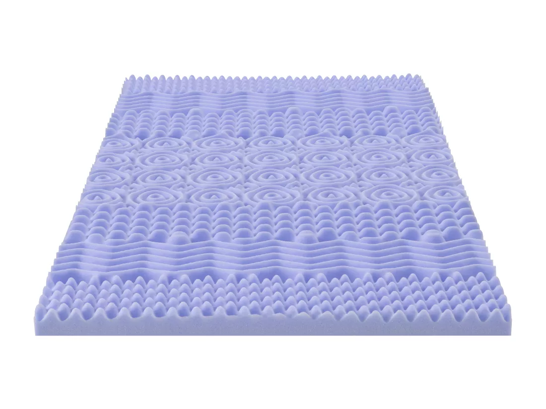 Surmatelas 140 x 190 cm mémoire de forme 7 zones aux extraits de lavande ép.5cm - ANESI de NATUREA
