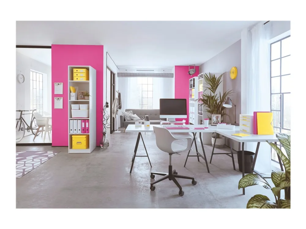 Leitz WOW - 3-folds mappe - rygbredde: 15 mm - for A4 (210 x 297 mm) - kapacitet: 150 ark - metallisk pink