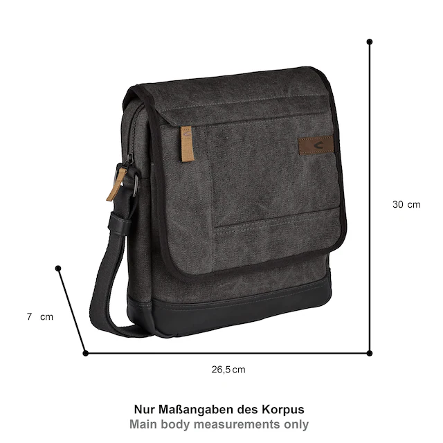 camel active Umhängetasche »Air« Canvas Modell aus weichem Lederimitat abgerundet mit Applikationen