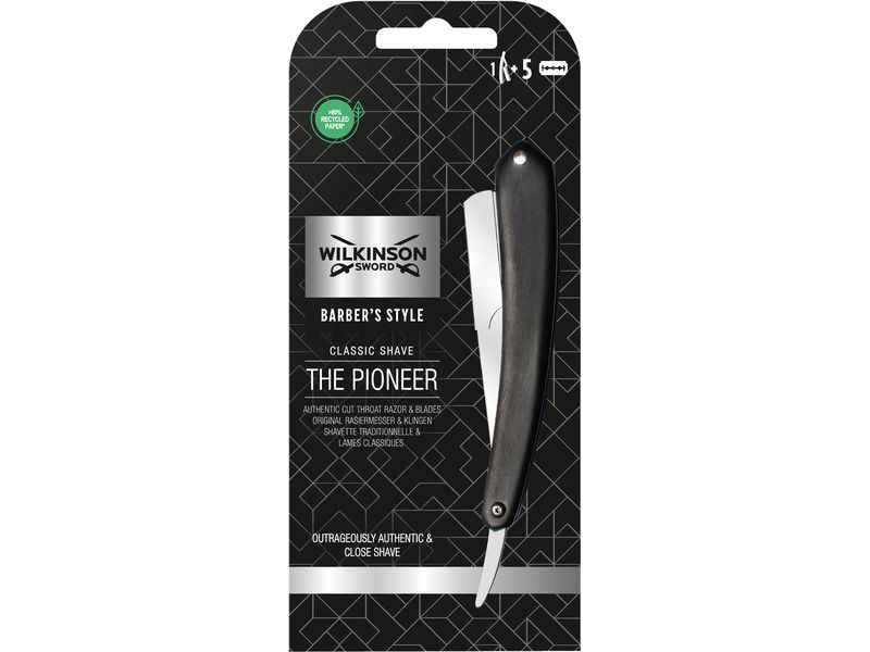 Wilkinson Sword Classic Rasiermesser Vintage inkl. 5 Klinge Hochwertiges Rasiermesser für eine traditionelle, saubere Rasur