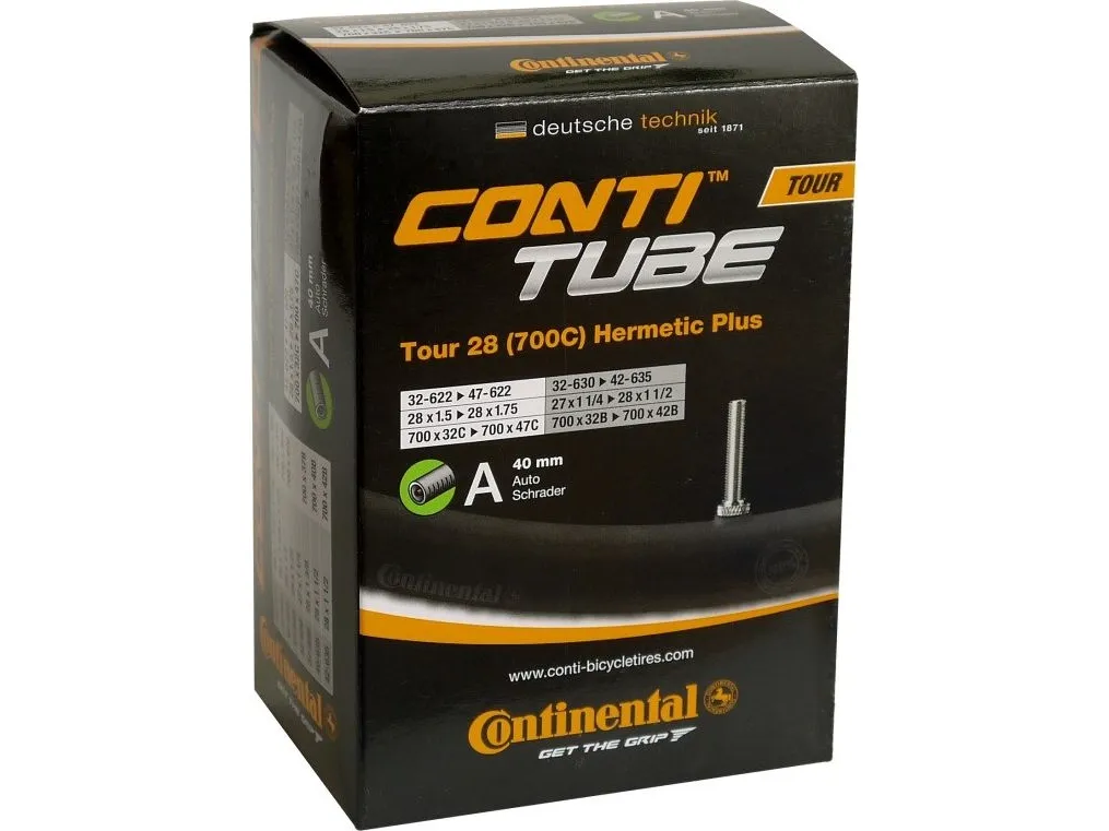 CONTINENTAL Tour Tube Hermetic Plus 700 x 32-47c (32-47x622)/(42-635) Schrader 40 mm