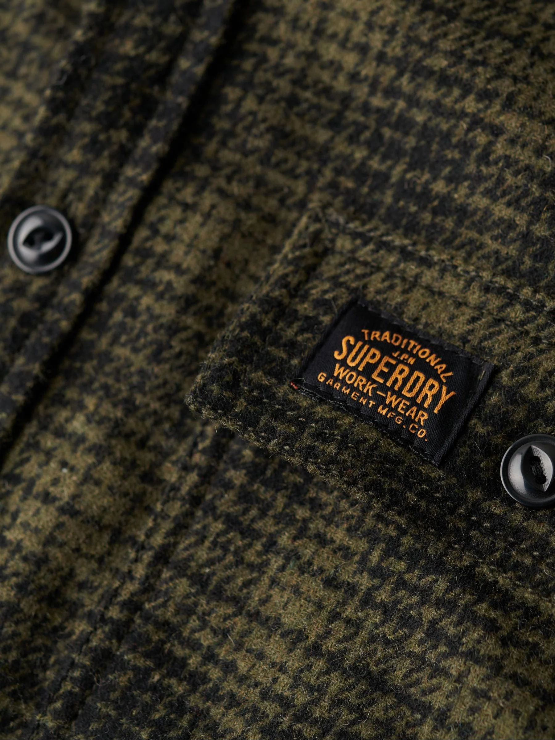 Haze ombré olijf - Superdry Wool Miller overshirt
