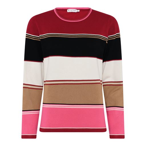 Micha Basic Autumn Viscose Striktrøje, Red/Black, XL