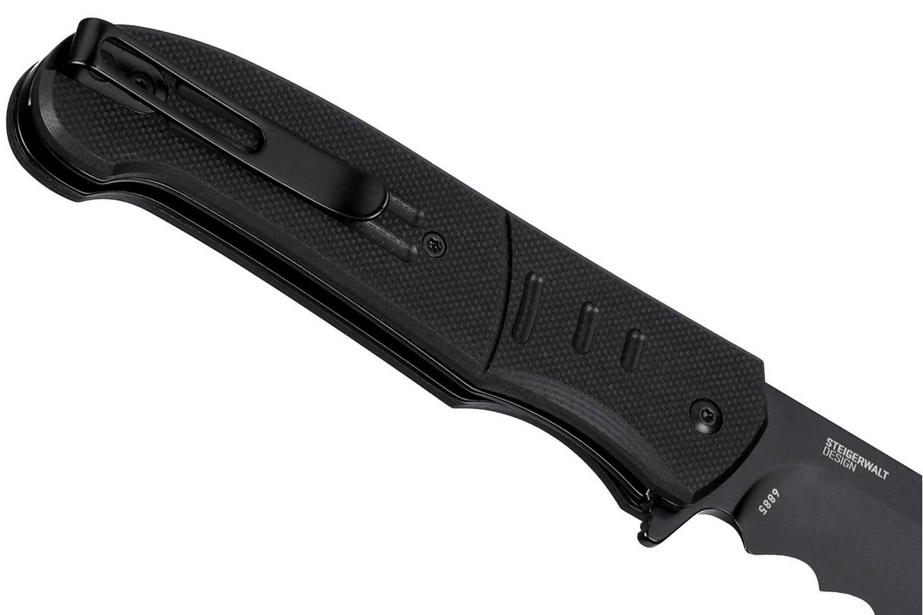 CRKT Ignitor Assisted Black Serrated zakmes, Ken Steigerwalt design