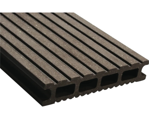 Konsta WPC terrasplanken Futura holle kamerprofiel geborsteld 26x145 mm (verkoop per meter van 1,00 m tot max. 6,00 m) donkerbruin