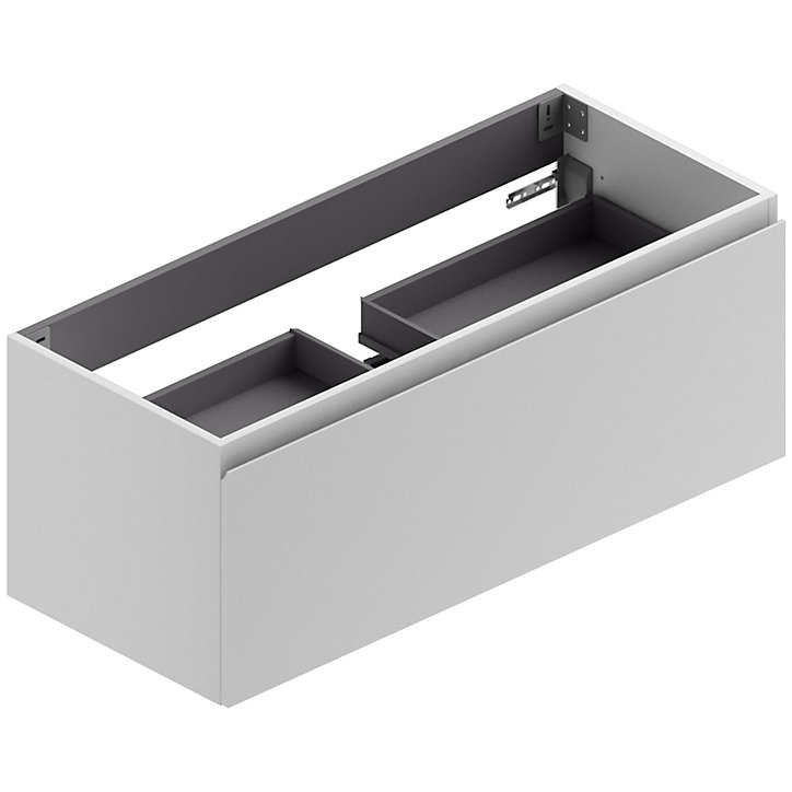 Meuble sous vasque à suspendre Pura blanc 120 cm + plan vasque en résine blanc