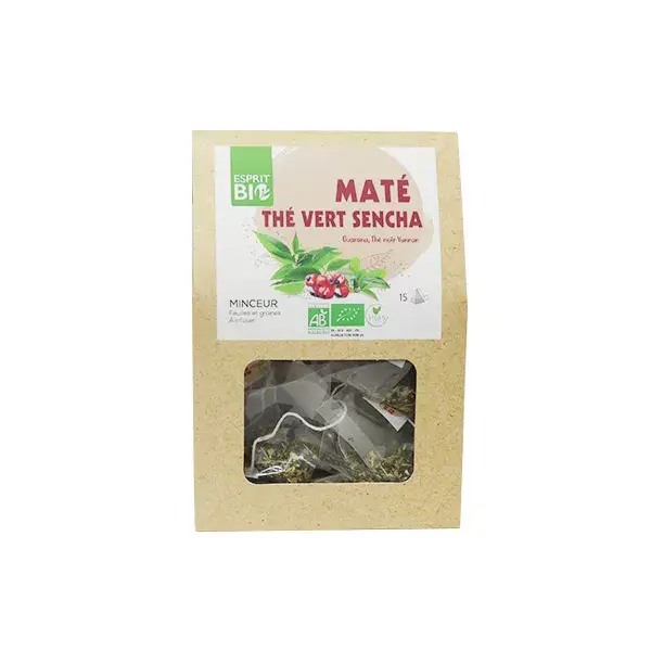 Esprit Bio Slimming Mate Chá Verde Sencha para Emagrecimento - Infusão com 15 Cápsulas Pirâmides