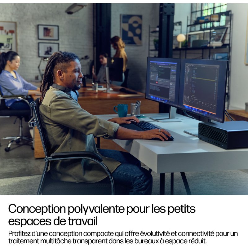 HP EliteDesk 8 SFF G1i AI Wolf Pro Security Edition Intel Core Ultra 7 265 16 Go DDR5-SDRAM 512 Go SSD NVIDIA RTX A400 Windows 11 Pro PC AI PC Noir