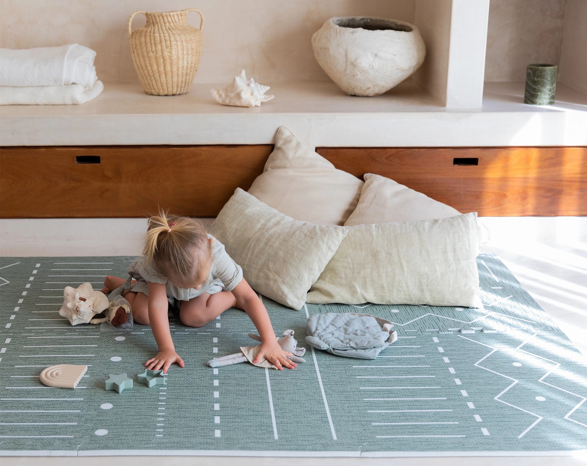Puzzle-Spielmatte BERBER (120x180cm) in moss