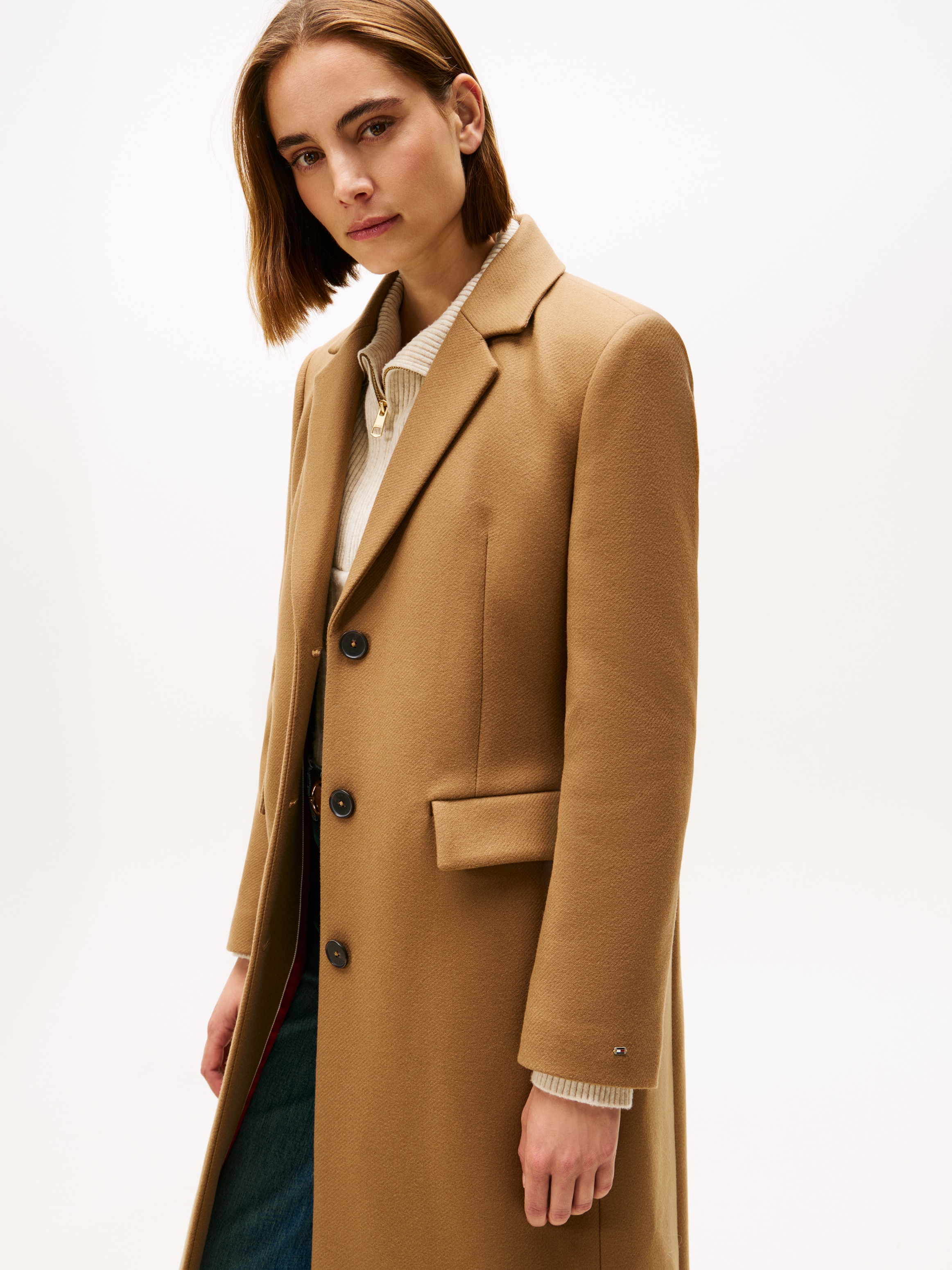 Tommy Hilfiger Langmantel »CLASSIC SB WOOL REG MAXI COAT«, mit Wolle und Kaschmir
