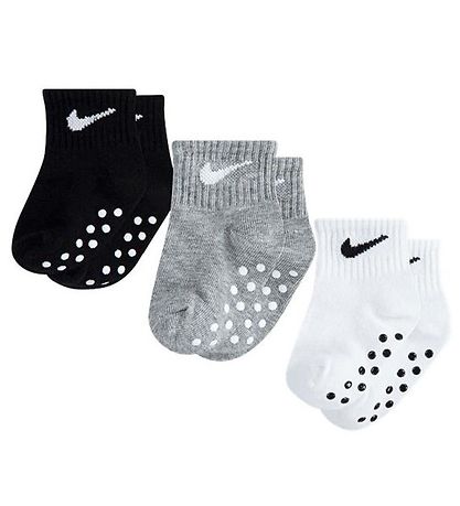 Nike Strømper - Core Swoosh Gripper - 3-Pak - Sort/Gr?/Hvid