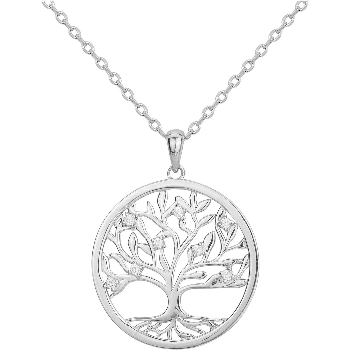 Collier en Argent avec oxyde de zirconium blanc