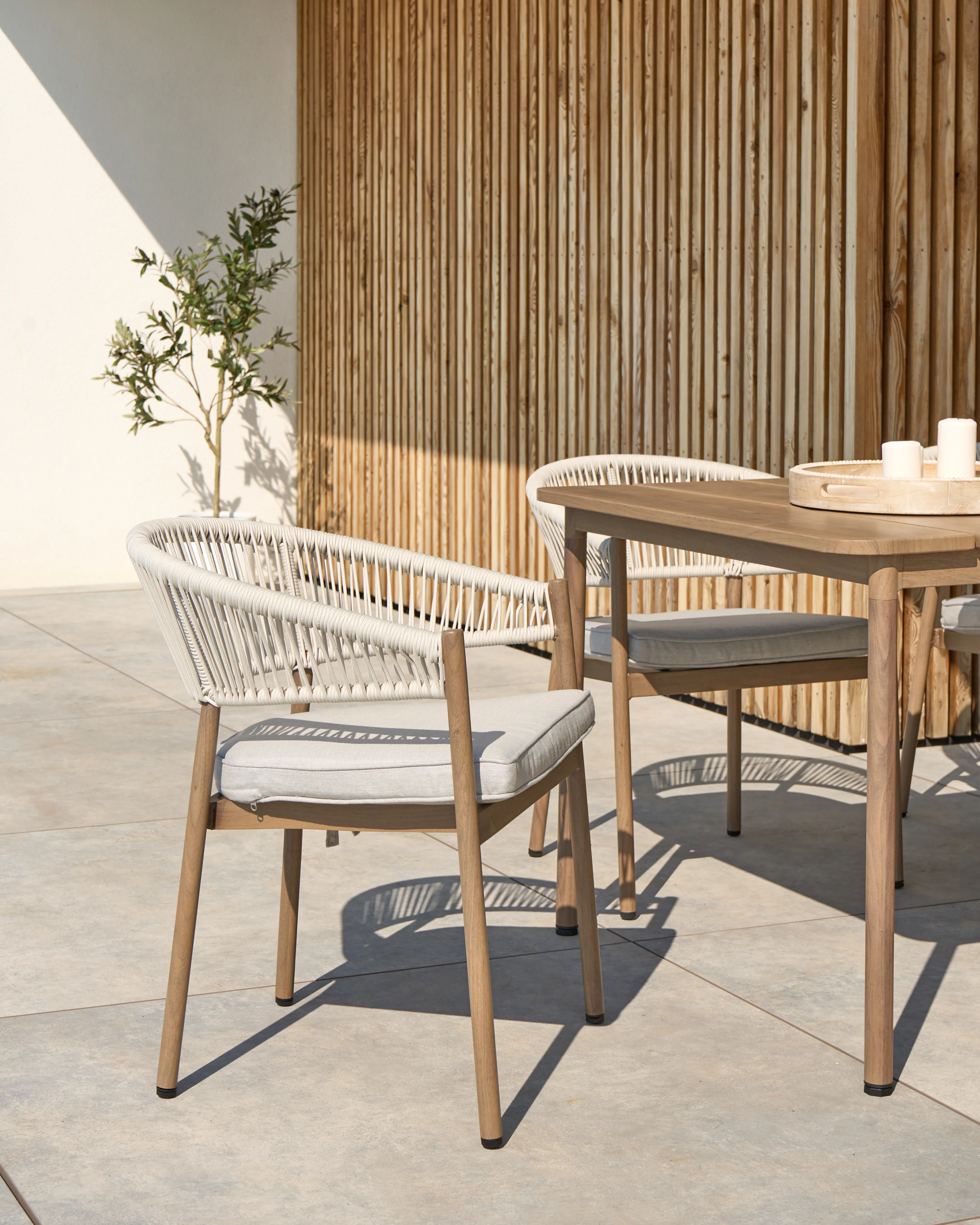 Set van 6 stoelen met zitkussen FLAVIA Metaal Wit