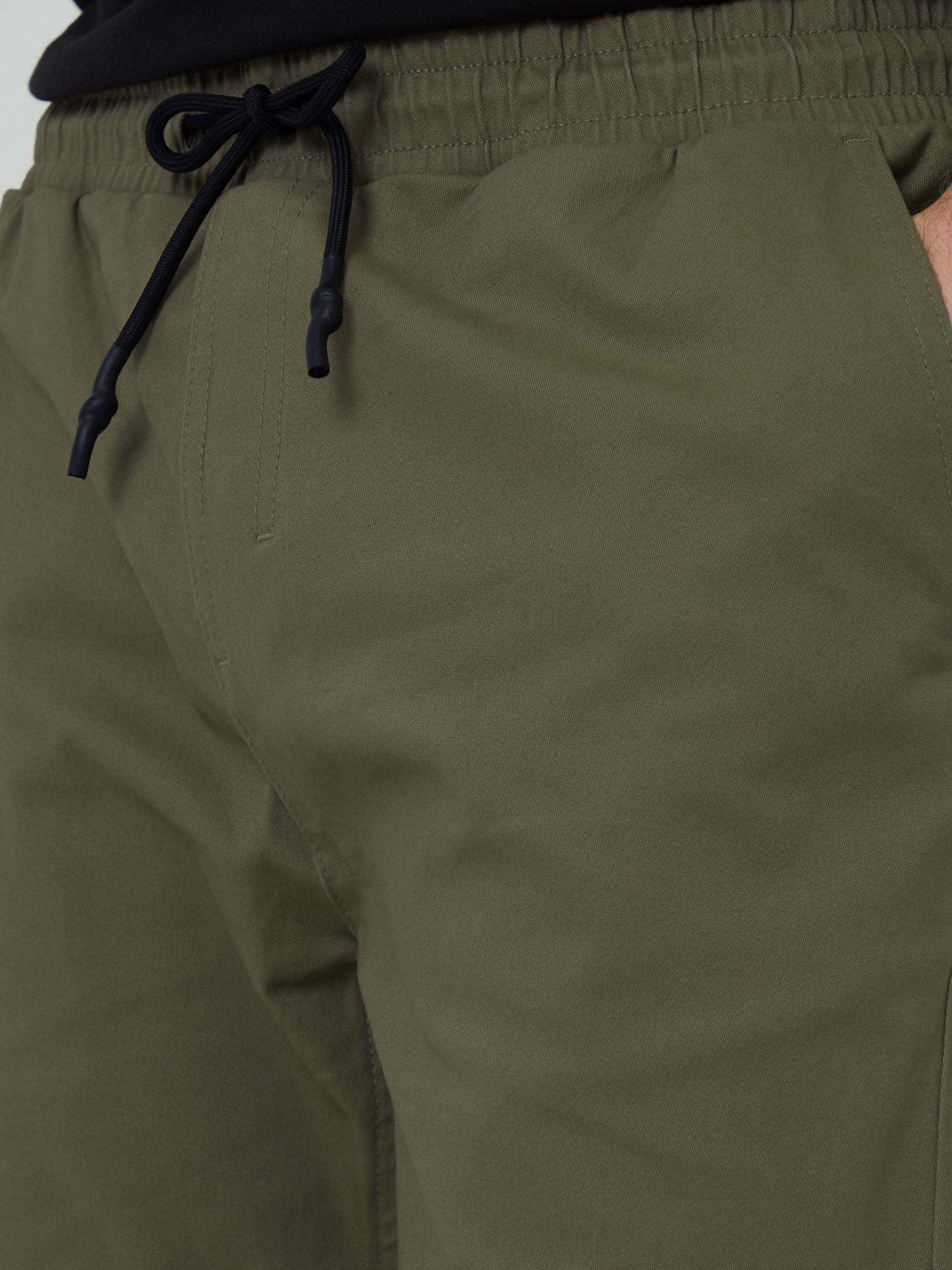 Khaki - Threadbare Jogger Style Drawcord Trousers