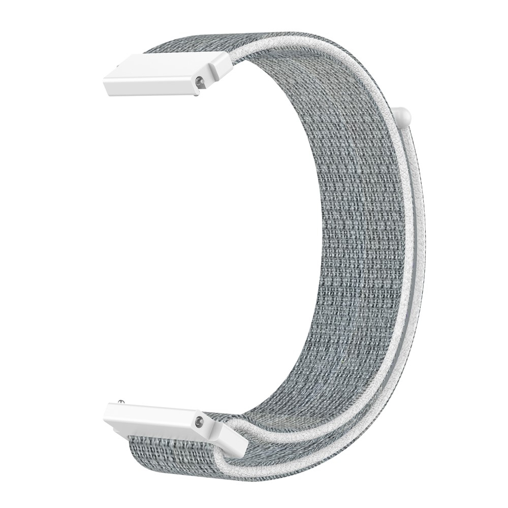Garmin Vivoactive 4S Nylon Armband mit Klettverschluss (Gelenkumfang: 160-220mm) - Grau / Weiss
