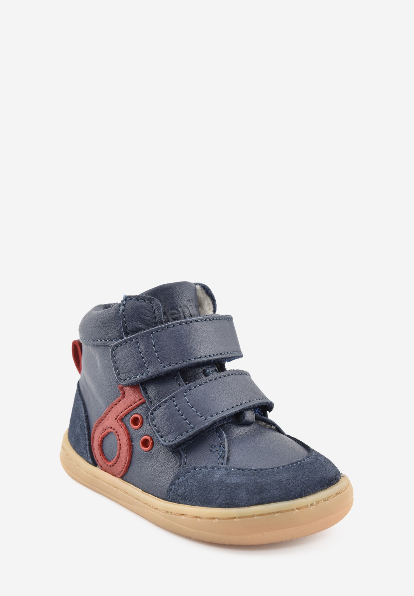 Aubépine High logo Barefoot Wollfutter erste Schritte Blau Rot