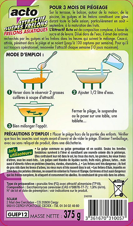 Attractif anti guêpes 375g