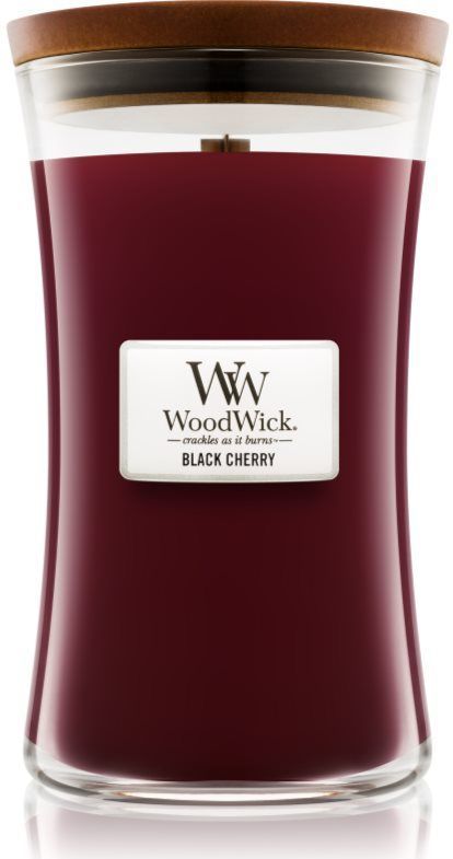 Woodwick - Black Cherry - Geurkaars - 609,5 g - Houten Lont