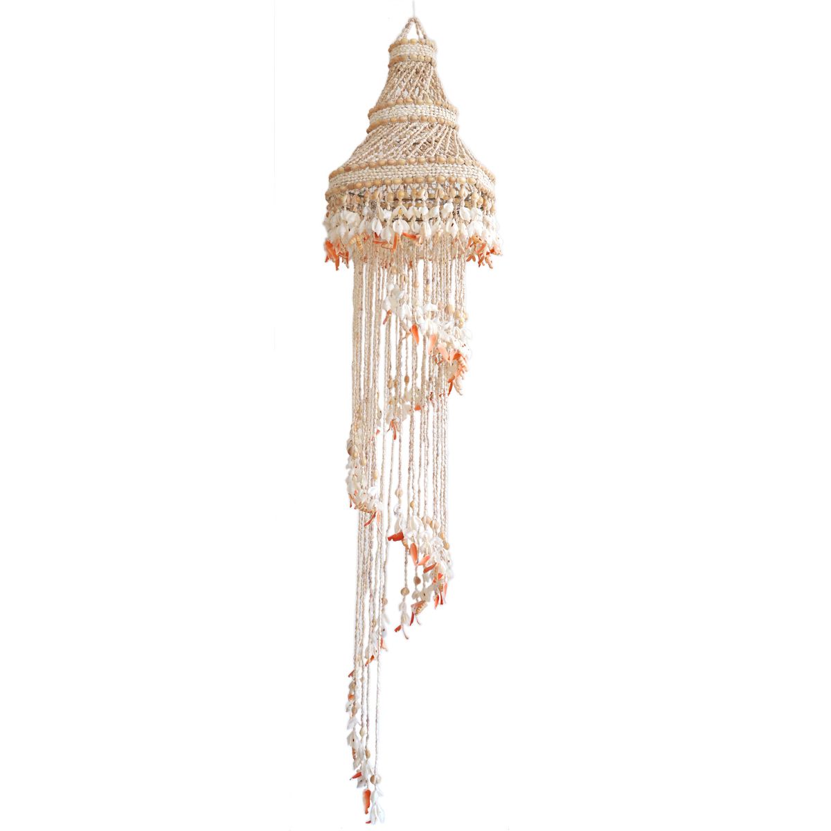 Suspension spirale en véritable coquillages .
