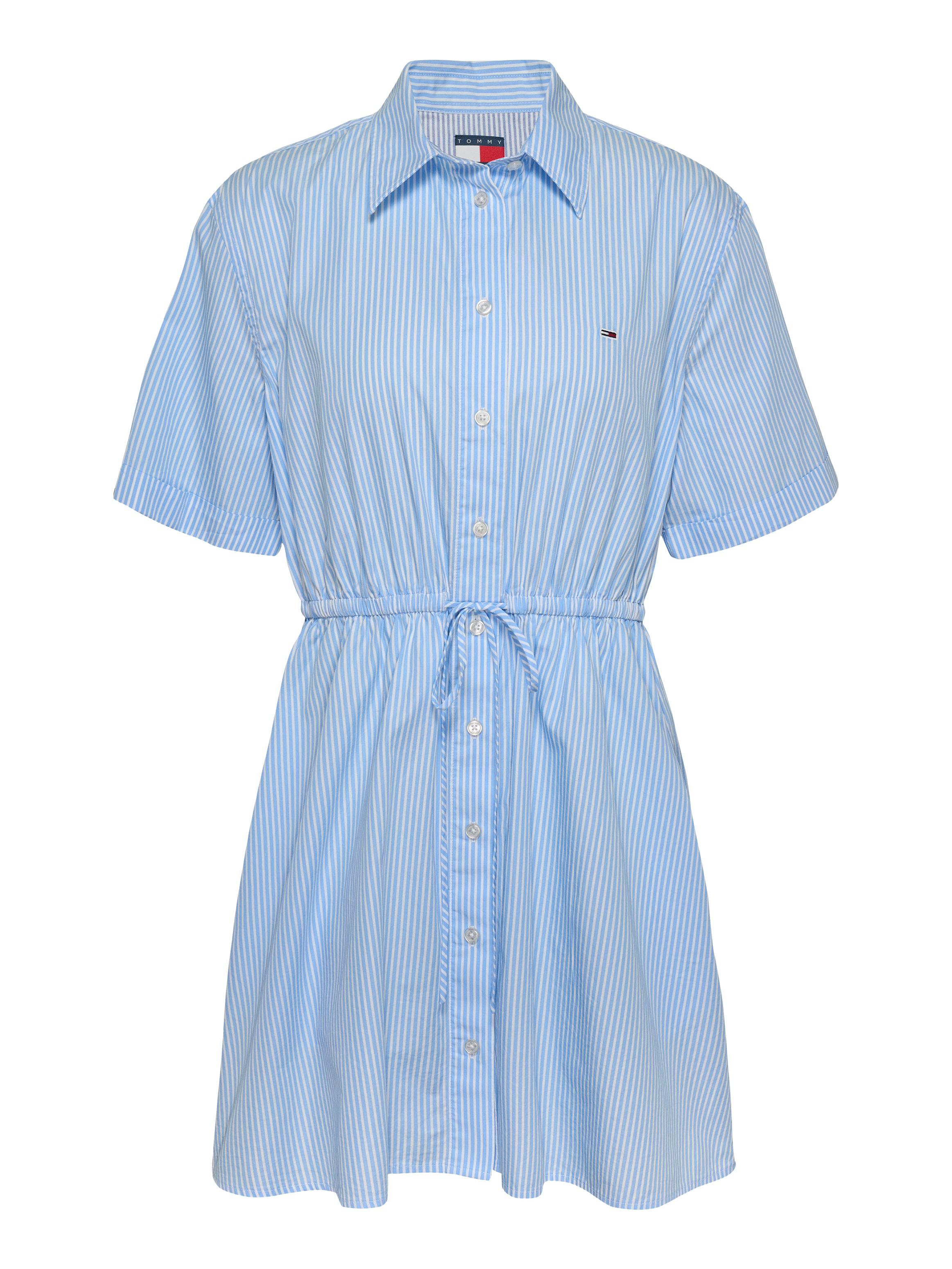 Tommy Jeans Shirtkleid »TJW MINI STRIPE SHIRT DRESS« mit Taillen Bindeband