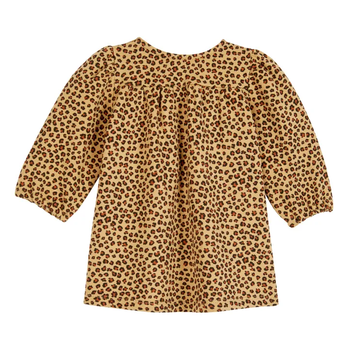 Emile et Ida Robe Velours Léopard | Camel