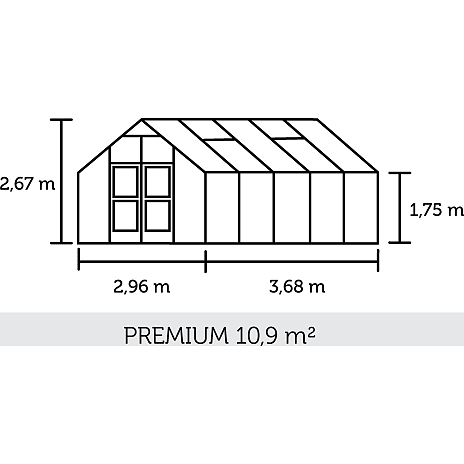 Juliana Premium drivhus - Aluminium
