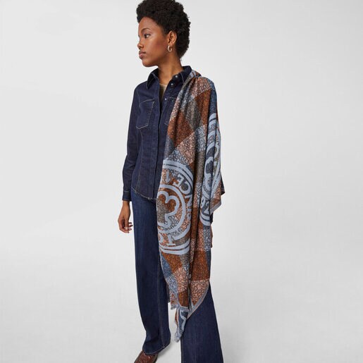 Lenço Kaos Mini Stamp em jacquard multicolorido