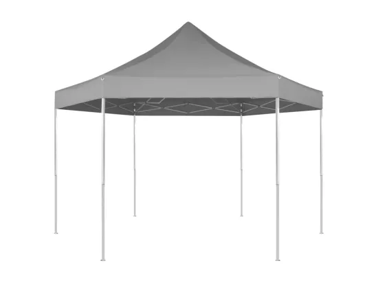Chapiteau hexagonal pliable Gris 3,6x3,1 m
