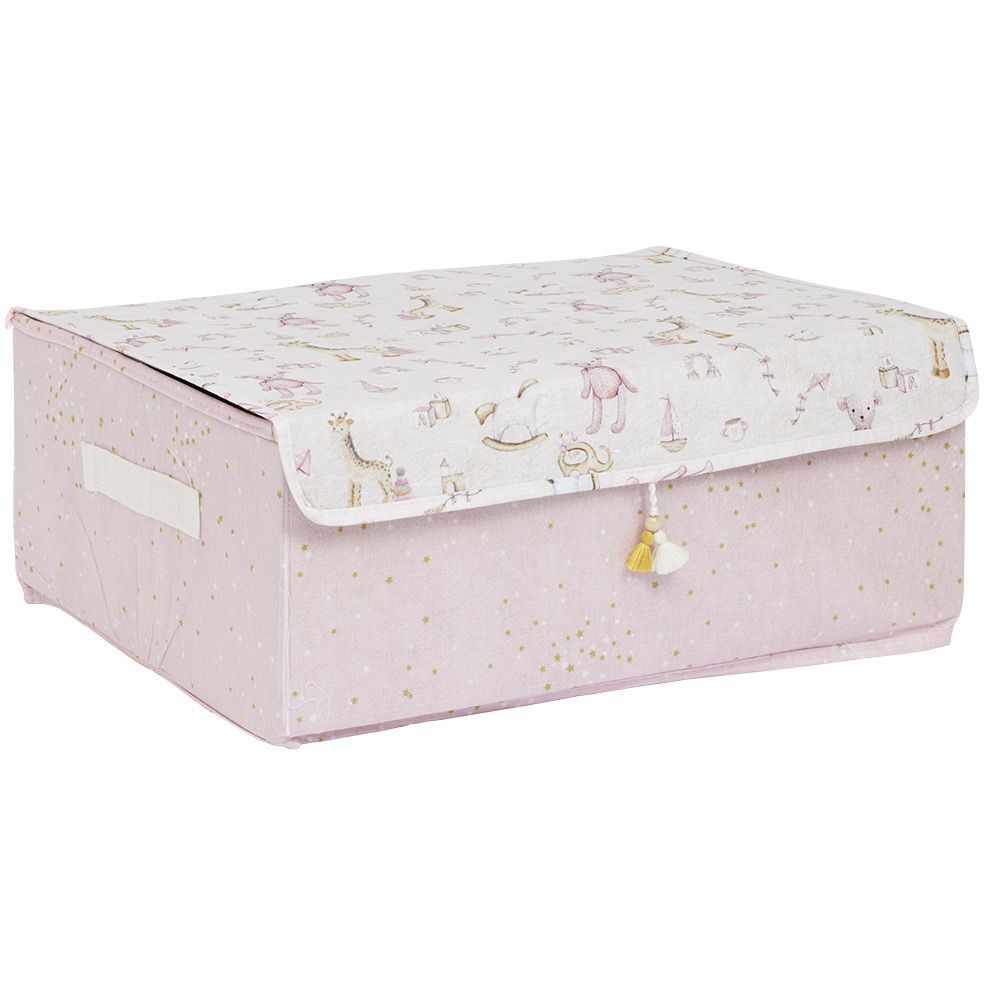 Boîte de rangement enfant rose ou bleu x3 - 28x14xH14cm