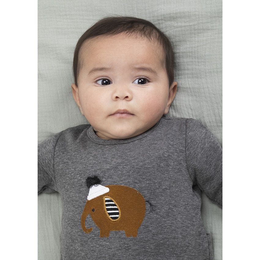Dors-bien en molleton doublé sherpa pour bébé garçon - Gris foncé