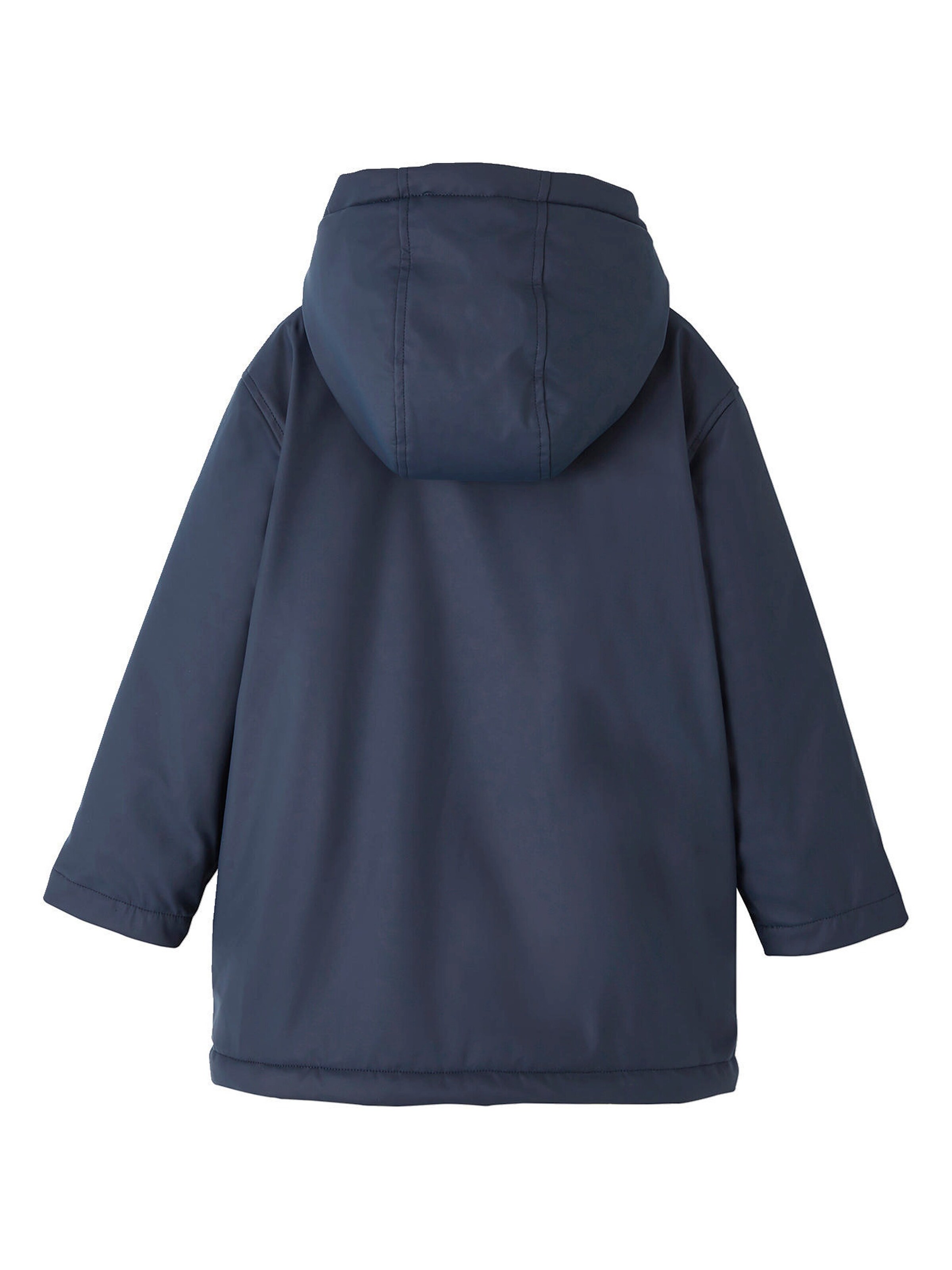 Vertbaudet Jungen Regenjacke mit Kapuze & Teddyfleece-Futter nachtblau