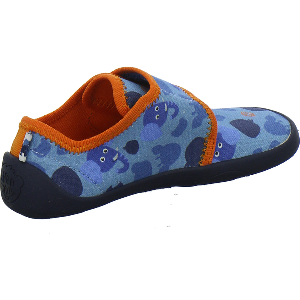 Affenzahn Hausschuhe Kinder Unisex - Kinder Baumwolle Movy Blau-kombi