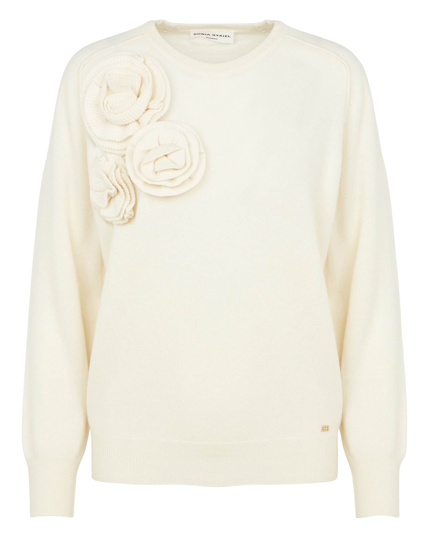Pull col rond en laine | Beige