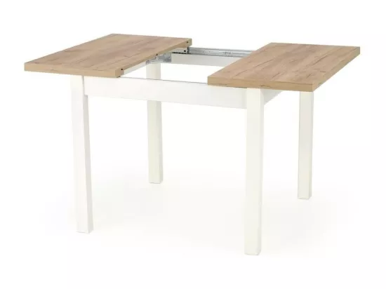 Table design scandinave bois et MDF blanc 140-220/80/76 cm Meryl