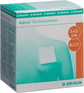 ASKINA Mullkompresse 5cmx5cm steril, 25 x 2 Stück