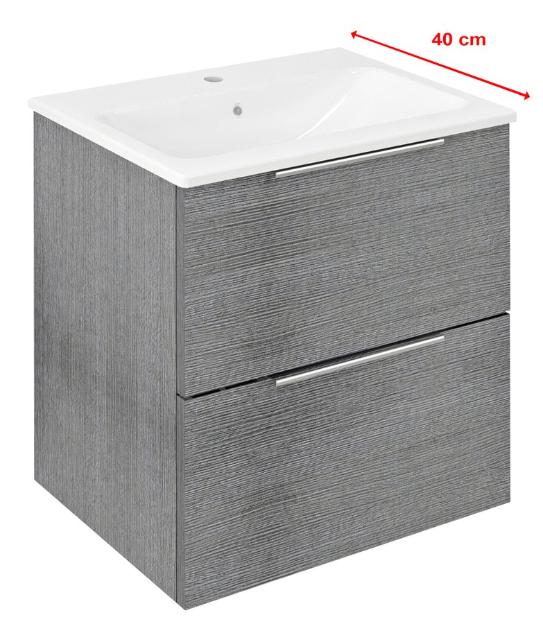 Sapho Cirasa Compact wastafel onderkast 50x39x54cm grijs eiken