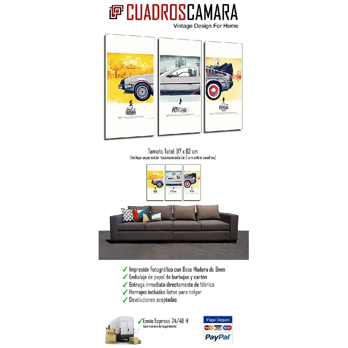 Cadre Photo Poster Multicolore 97 x 62 cm